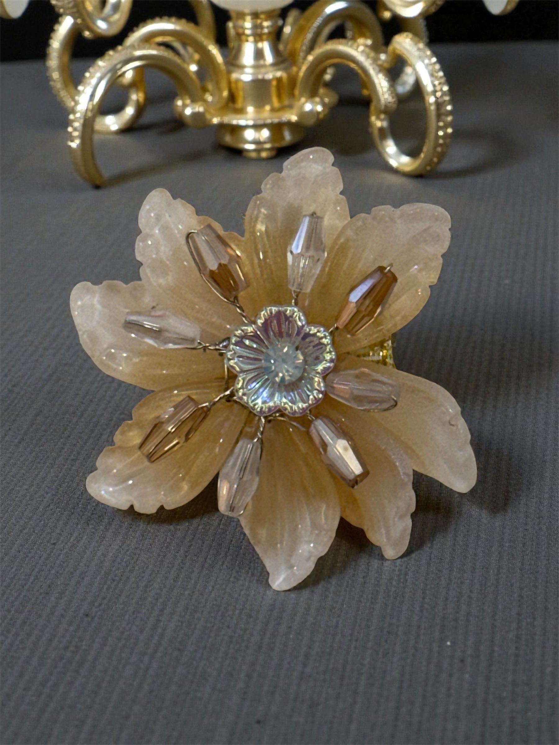 Golden Dewdrop Flower Clips [set of 4]