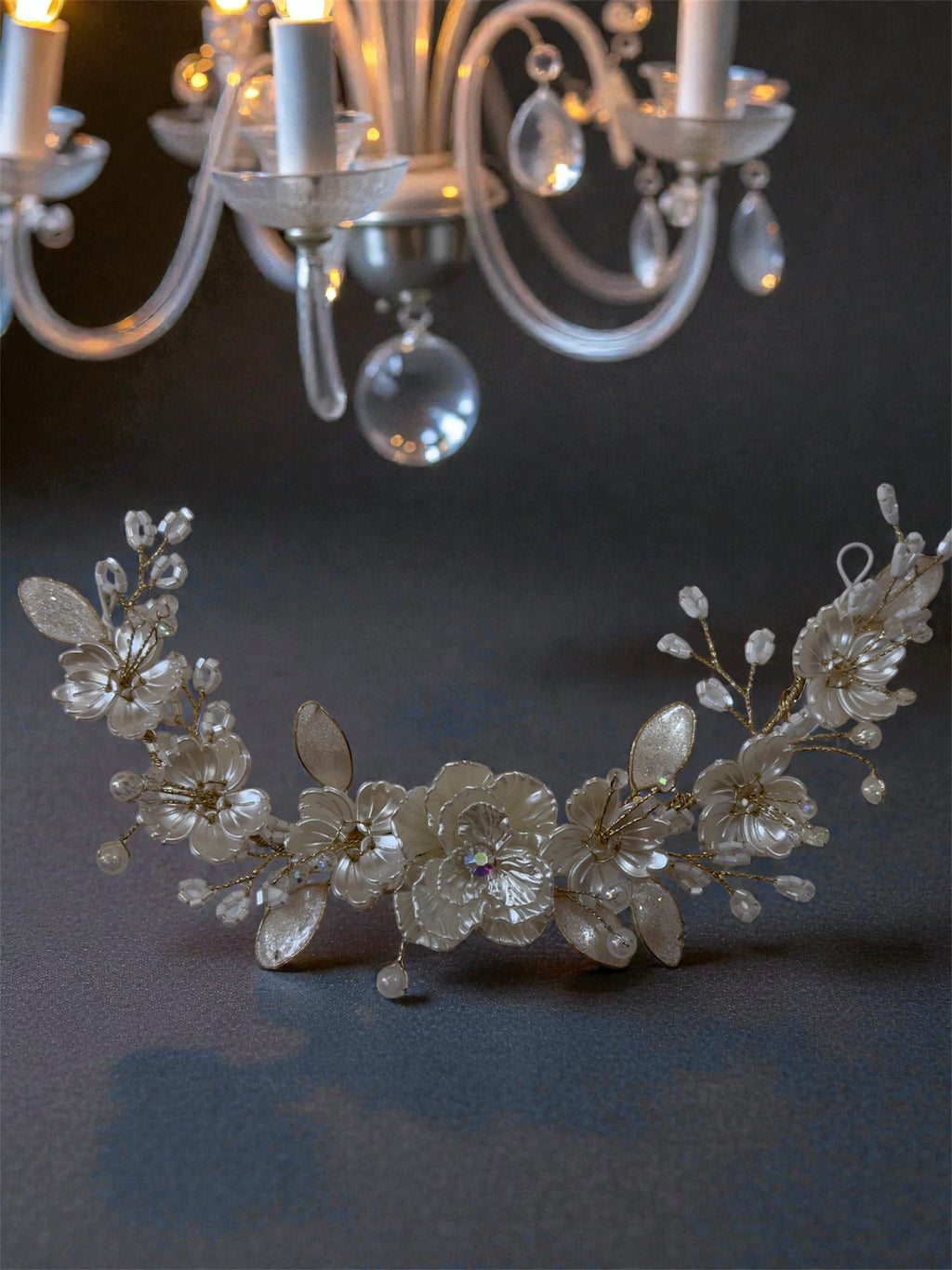 Ivory Blush Floral Hairvine