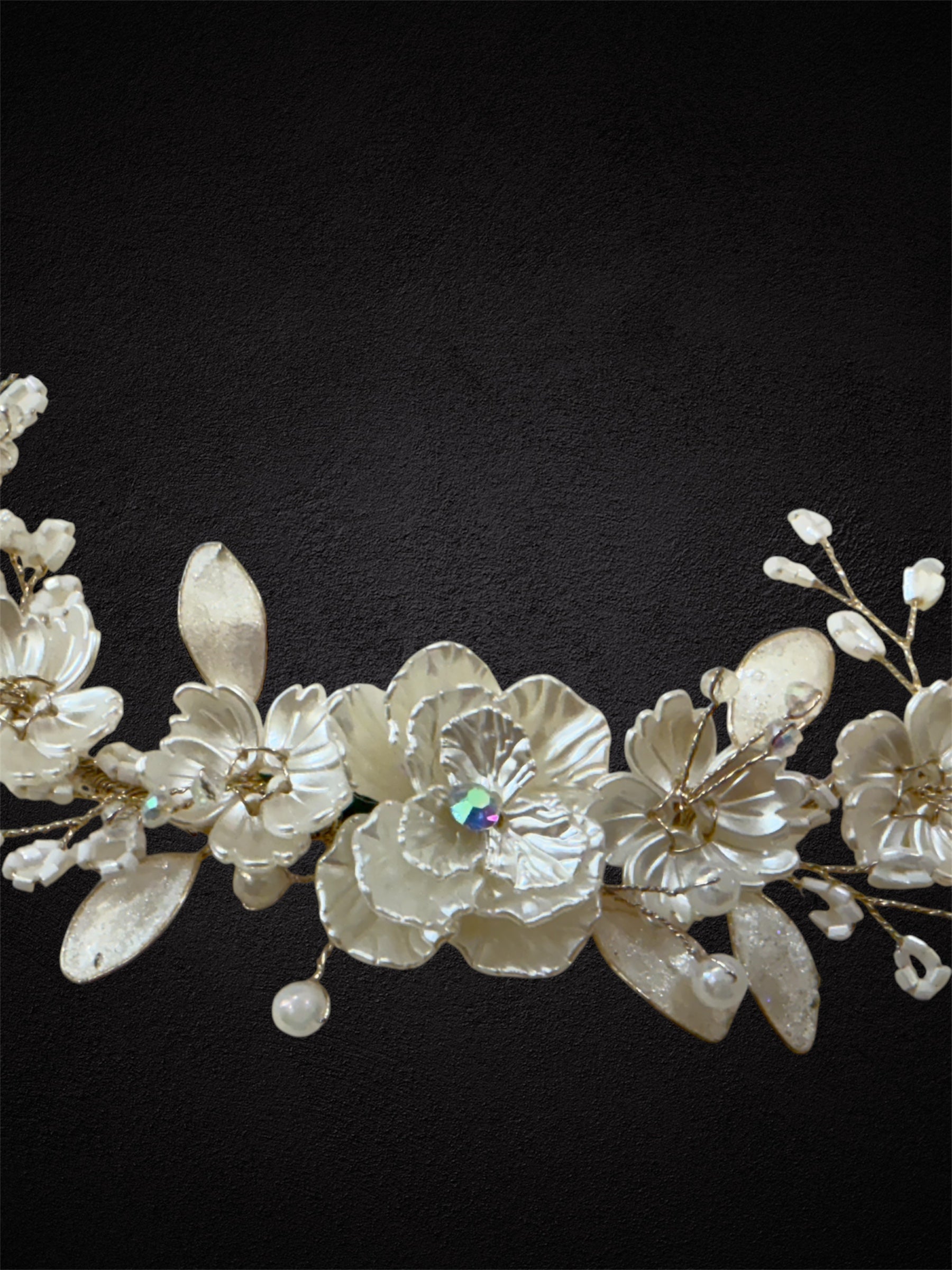 Ivory Blush Floral Hairvine